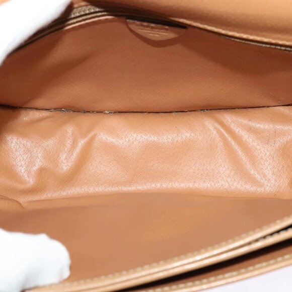 CELINE Macadam Canvas Shoulder Bag PVC Leather Brown Gold Auth sw561 - Picture 12 of 16